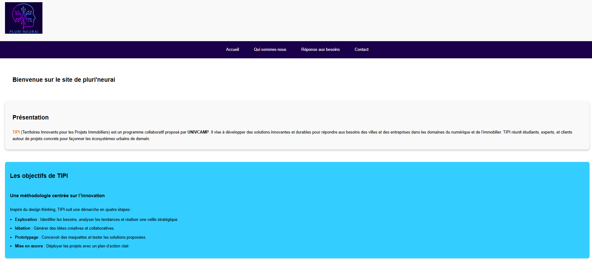 Capture d’écran de la page d’accueil et de connexion du site de réseaux